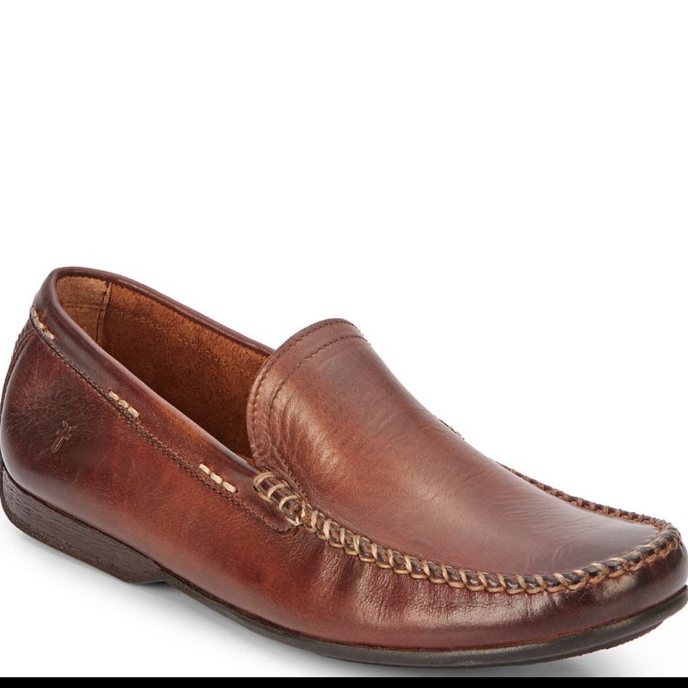 Frye Men's Tan Leather Slip-On Loafers Venetian